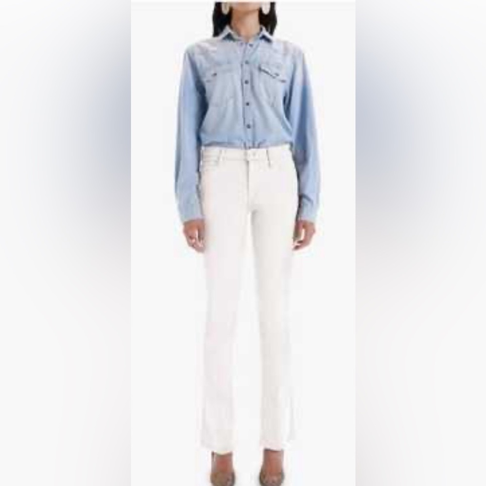 Mother the runway mirror jeans white size 31- read description